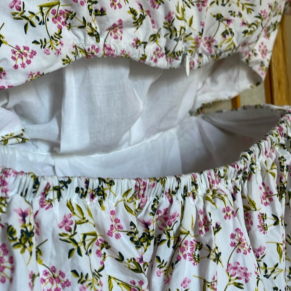 J. Crew Eden Poplin Meadow Floral Midi Short Sleeve Lower Back Cutout Dress 4 - Picture 12 of 16